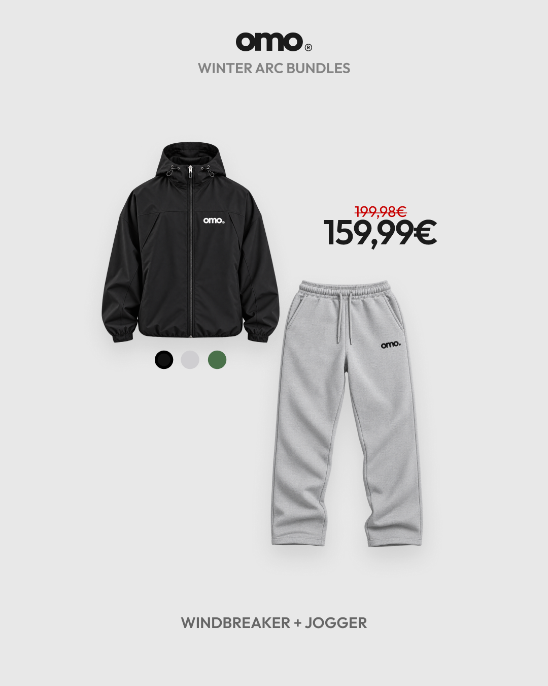 omo Winter Arc Bundle: Windbreaker + Jogger für 159,99 €