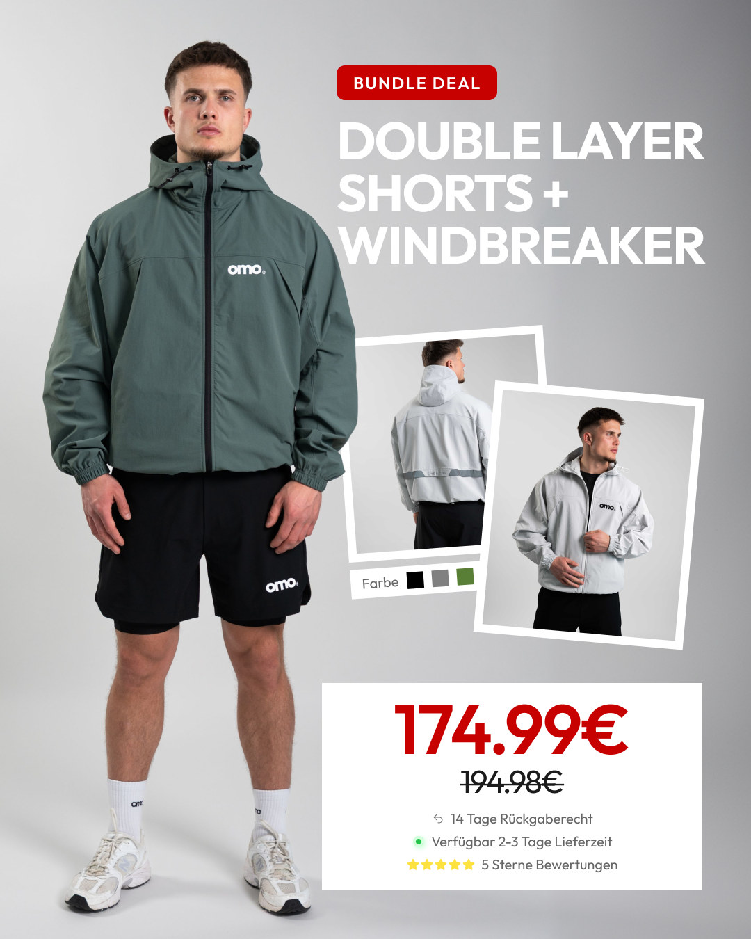 Double Layer Shorts + Windbreaker