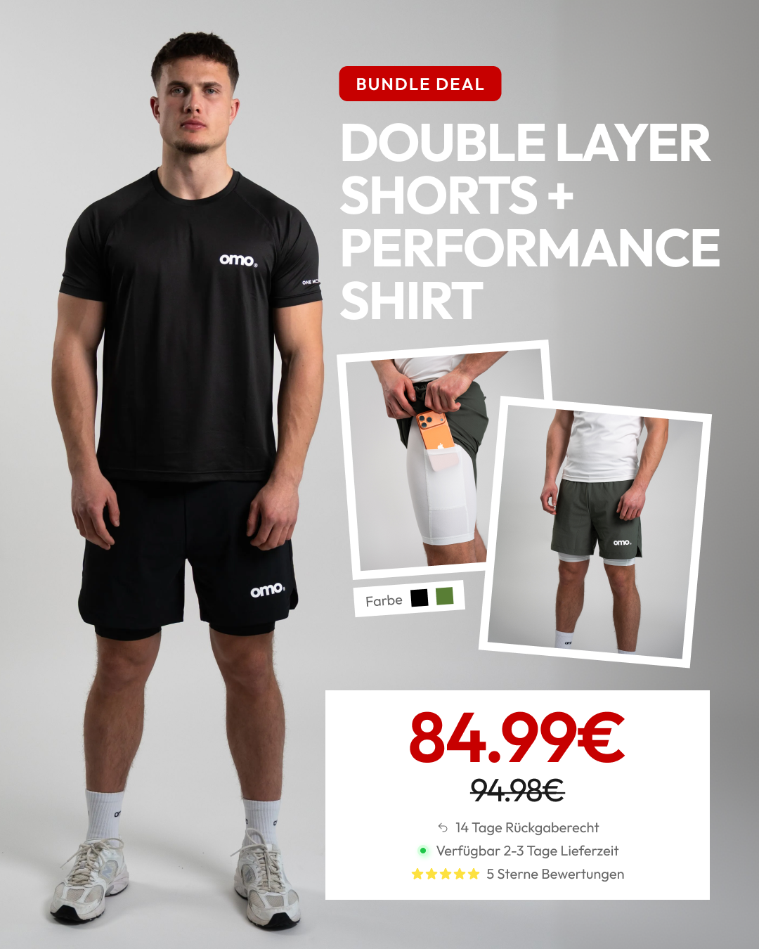 Double layer Shorts + Performance Shirt